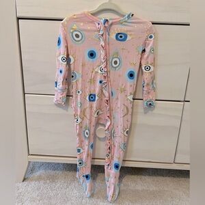 Posh peanut limited edition evil eye ruffle zipper onesie
